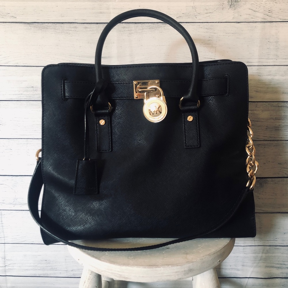 Michael Kors Black Hamilton Purse | Large